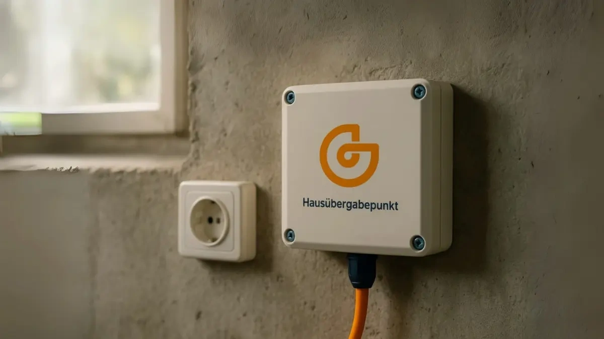 Hausübergabepunkt (HÜP) verbindet Glasfasernetz mit Hausinstallation – Startpunkt des Glasfaser-Internets.